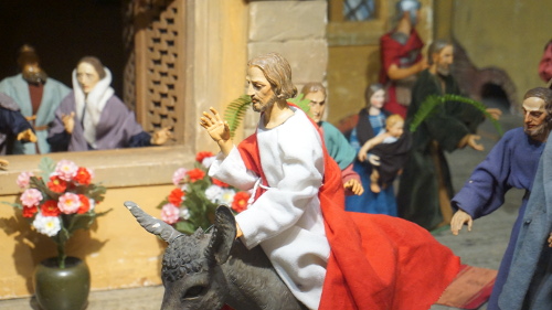 Jesus reitet auf einem Esel