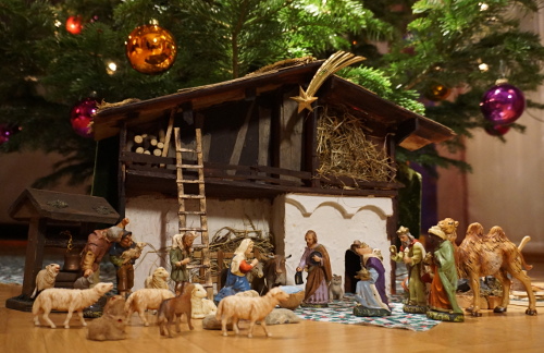 Krippe unterm Christbaum